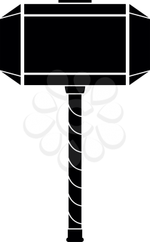 Thor's hammer Mjolnir icon black color vector illustration flat style simple image