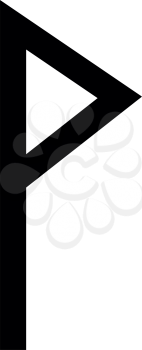 Vuno rune Wunjo symbol W win vane joy icon black color vector illustration flat style simple image