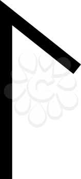 Lagu rune Laguz lake lagoon symbol icon black color vector illustration flat style simple image