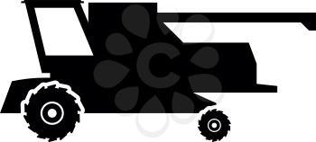 Farm harvester for work on field Combine icon black color vector illustration flat style simple image