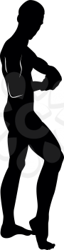 Posing bodybuilder silhouette Bodybuilding concept icon black color vector illustration flat style simple image