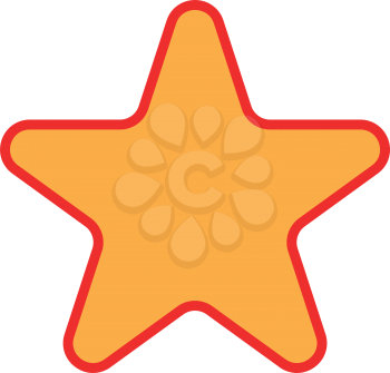 Star icon Illustration color fill simple style