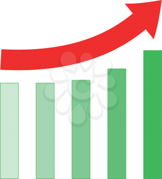 Growing graph icon . It is flat style