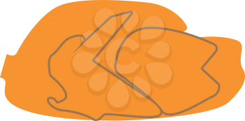 Fried chicken dish icon . It is flat style