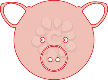 Pig head  it is icon . Flat style .