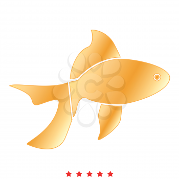 Fish icon Illustration color fill simple style