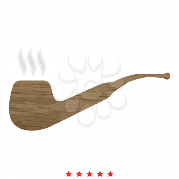 Smoking pipe icon Illustration color fill simple style