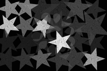 Stars at night grunge pattern abstract background illustration. Black and white.