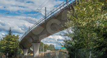 View from underneath the light rail track near Seatac Airport.