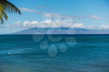 A view of the island of Lanai from Maui, Hawaii.