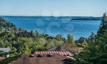A veiw of the Puget Sound from Burien, Washington.
