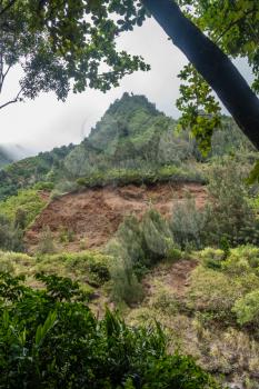 Looking up at the Iao Needle on Maui, Hawaii.