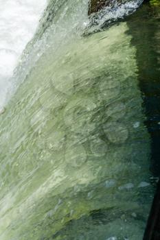 A close-up shot of flowing water in Tumwater, Washington.