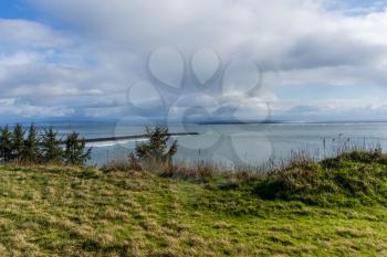 A view of Oregon across the mouth of the Columbia river.