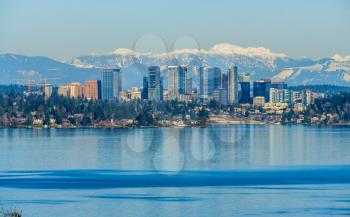 A view of the skyline of Bellevue, Washington.
