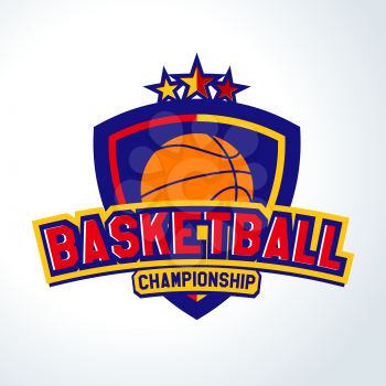 Basketball logo, Label. The championship team. For fitness University for the tournament. For embroidery, printing and oracal. Vector Templates of sport T-Shirts and 4 graphics style