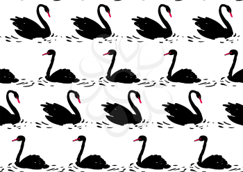 Couple of black swan. Seamless pattern. Texture for scrapbooking, wrapping paper, textiles, web page, textile wallpapers, surface design, fashion