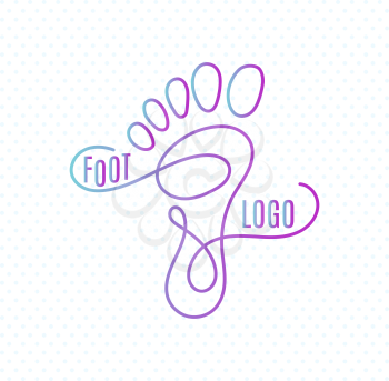 Logo of center of healthy feet. Human footprint sign icon. Barefoot symbol. Foot silhouette. Business abstract set logos. Vector illustration