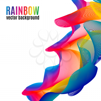 Rainbow Lines vector background. Abstract colorful illustration for your business 