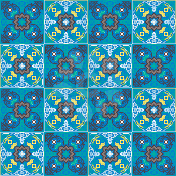 Portuguese azulejo tiles. Blue and white gorgeous seamless patterns. For scrapbooking, wallpaper, cases for smartphones, web background, print, surface texture, pillows, towels, linens bags T-shirts