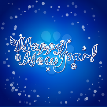 Happy New Year inscription Card - Editable EPS10