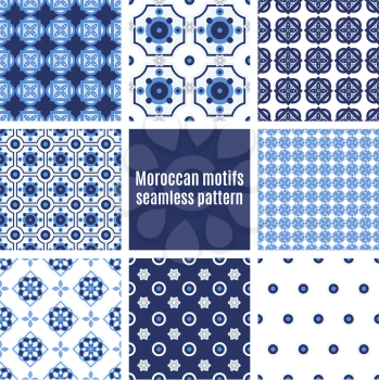 Set the Portuguese azulejo tiles. Seamless patterns. For scrapbooking, wallpaper, cases for smartphones, web design, print.