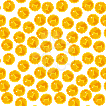 Seamless texture with golden coins flat style