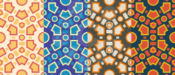 Retro different vector seamless patterns tiling. Endless texture can be used for wallpaper, pattern fills, web page background,surface textures. 