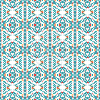 Vintage winter seamless  pattern of blue snowflakes 