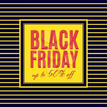 Black Friday Sale Poster Banner. Typography vector template Retro style. Vintage design .