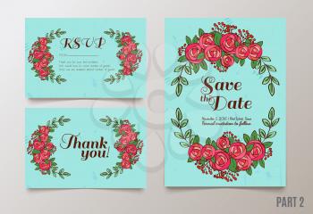 Trendy yellow card with roses for weddings, save the date invitation, RSVP and thank you, valentines day  cards. Contemporary glamour  template 