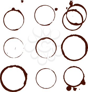 Coffee Stain, Isolated On White Background, Vector Illustration