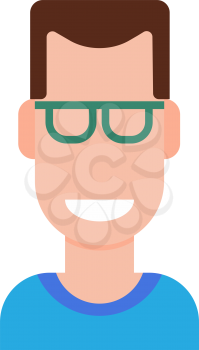 Avatar a men in a flat style for social networks. Vector illustration.