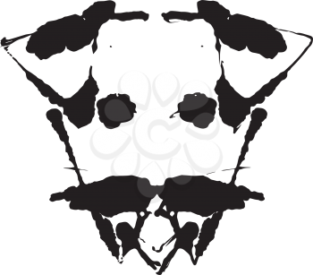 Rorschach inkblot test illustration, random symmetrical abstract ink stains. Psycho diagnostic for inkblot, Rorschach projection psychological techniques or a simple test for silhouette spot Vector
