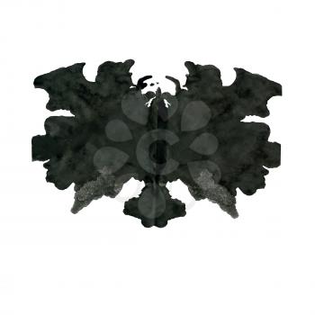 Rorschach inkblot test illustration, random abstract background.