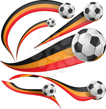 belgium flag set with soccer ball on white background