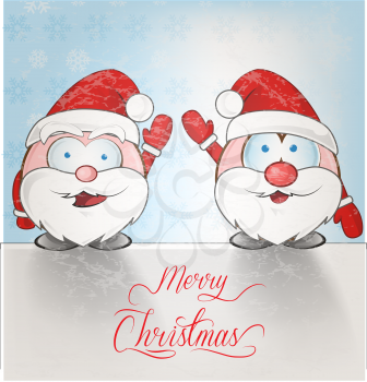 
fun santa claus cartoon on snow background