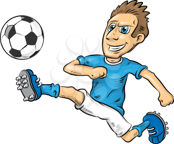 soccer player cartoon whit soccer ball