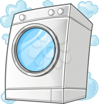 washing machine. Vector clip art illustration isolated on white background