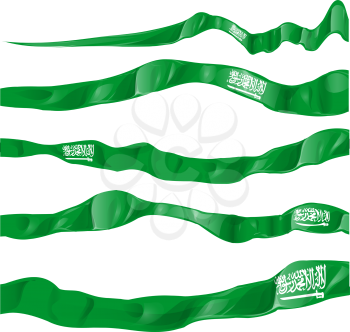 
Saudi Arabia flag set isolated on white background
