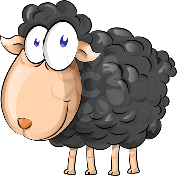 black sheep cartoon isolate on white background