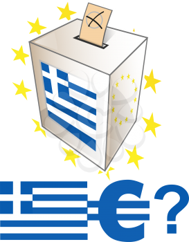 greek election day with urn on white bcackground