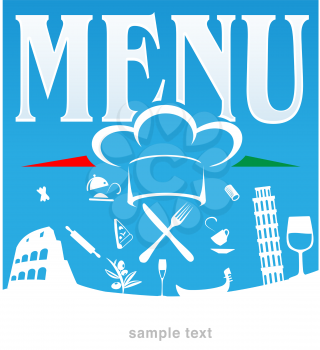 italian menu blue background