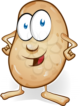 potato cartoon isolated on white background