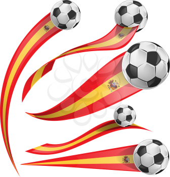 spain  flag set with soccer ball