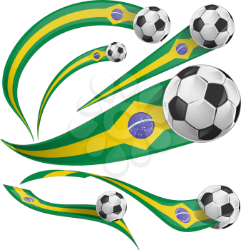 brazil flag element with soccer ball 