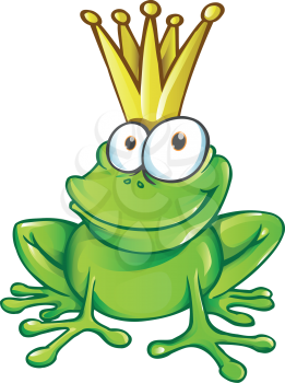  cute frog prince cartoon character  mascot. illustration
