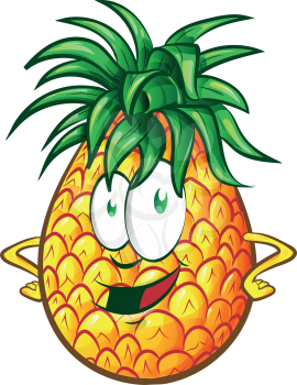 Happy Pineapple character cartoon illustration