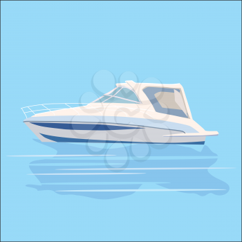 Speedboat, rest travel vector illustration, cartoon style