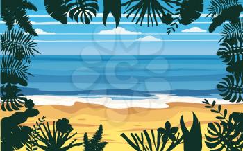 Time to travel Summer holidays vacation seascape landscape ocean sea beach, coast, palm leaves